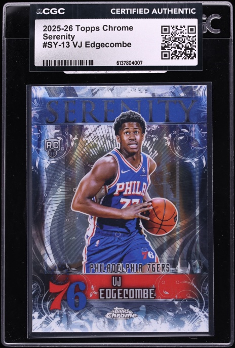 2025 Topps Chrome Serenity VJ Edgecombe ROOKIE #SY-13 CGC AUTH