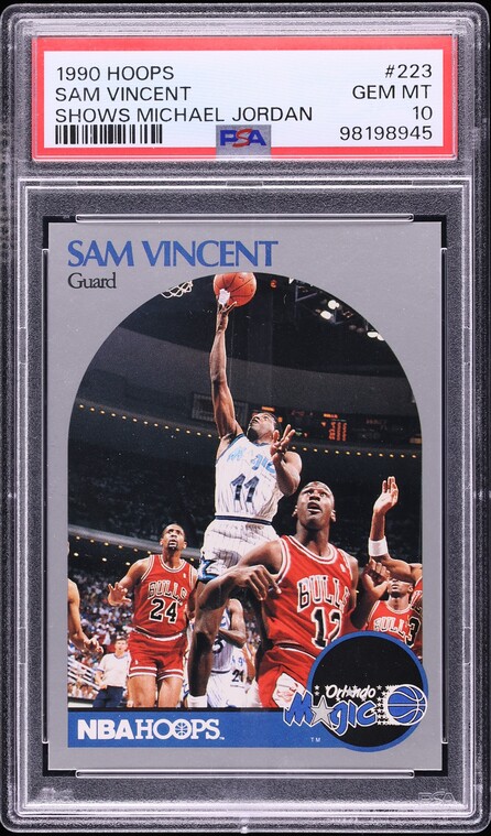 1990 Hoops Sam Vincent w/ Michael Jordan #223 PSA 10 GEM MINT