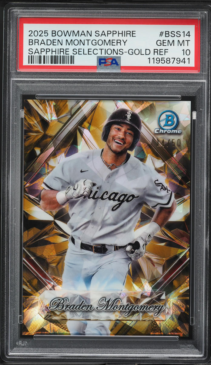 2025 Bowman Chrome Sapphire Gold Refractor Braden Montgomery PROSPECT /50 PSA 10