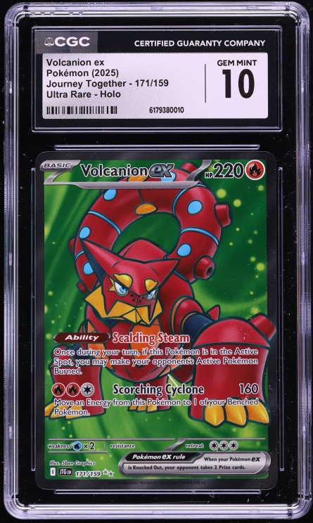 2025 Pokemon Scarlet & Violet Journey Together Full Art Volcanion ex #171 CGC 10 GEM MINT
