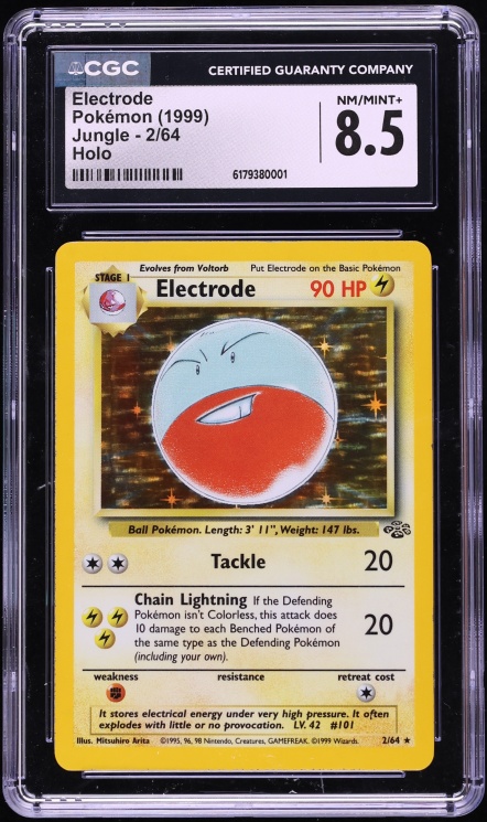 1999 Pokemon Jungle Holo Electrode #2 CGC 8.5 NM-MT+