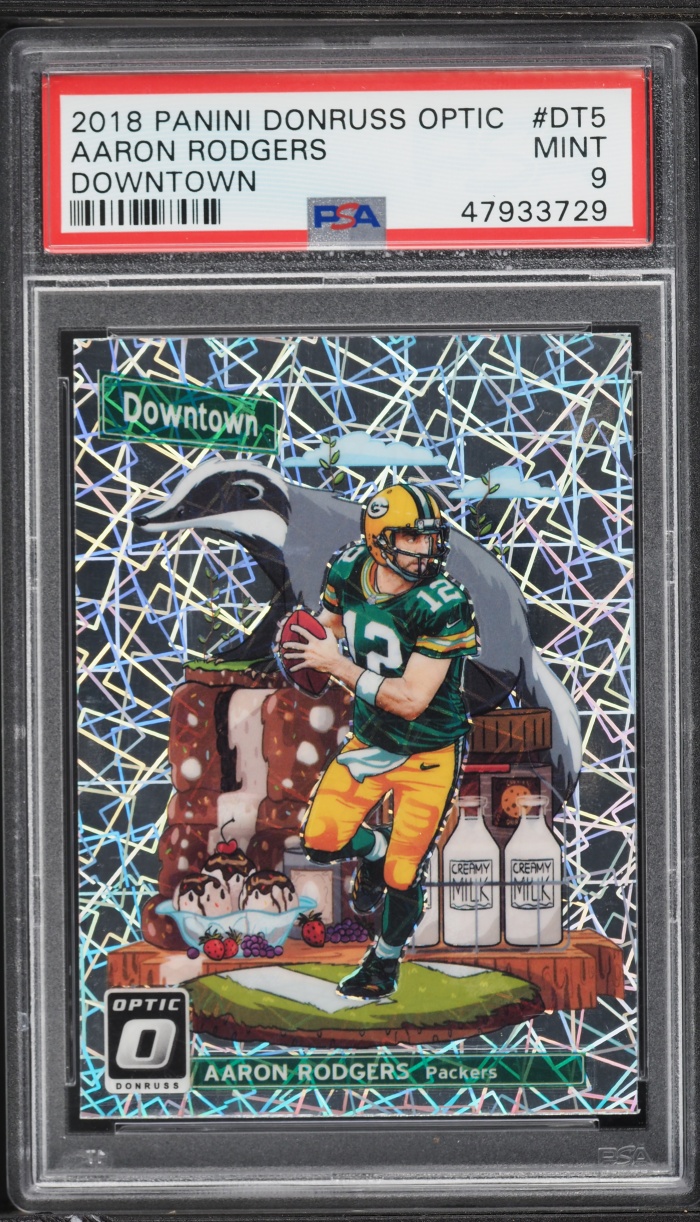 2018 Donruss Optic Downtown Aaron Rodgers #DT-5 PSA 9 MINT