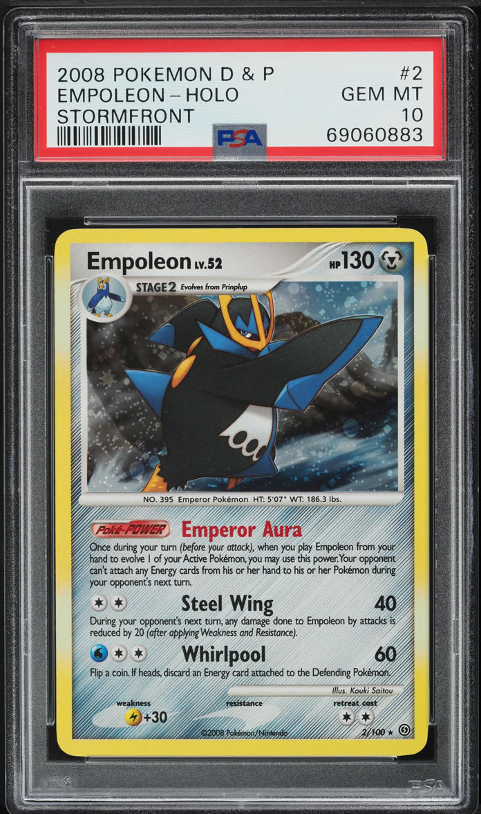 2008 Pokemon Diamond & Pearl Stormfront Holo Empoleon #2 PSA 10 GEM MINT