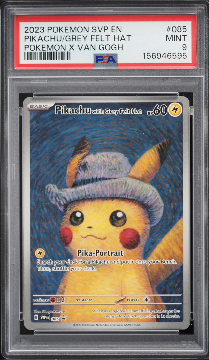 2023 Pokemon SV Promo Van Gogh Full Art Pikachu With Grey Felt Hat #85 PSA 9 MINT