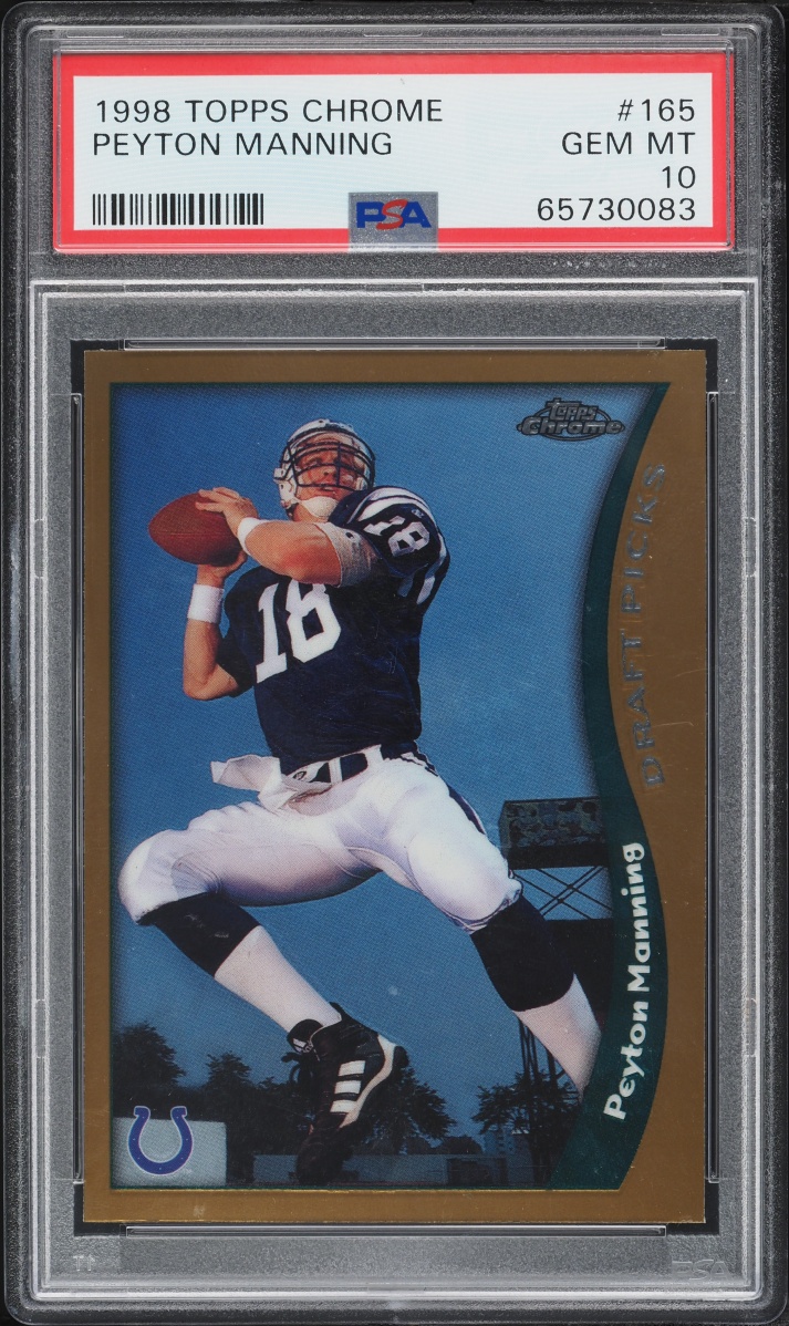 1998 Topps Chrome Peyton Manning ROOKIE #165 PSA 10 GEM MINT
