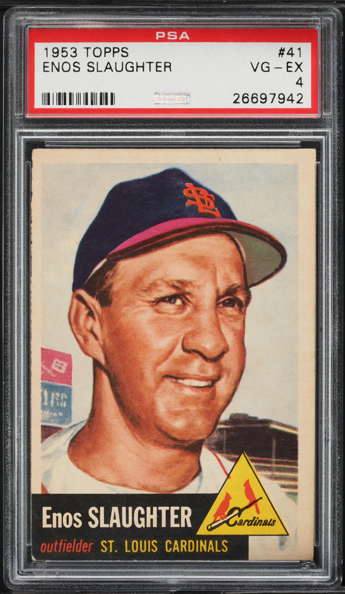 1953 Topps Enos Slaughter SHORT PRINT #41 PSA 4 VGEX