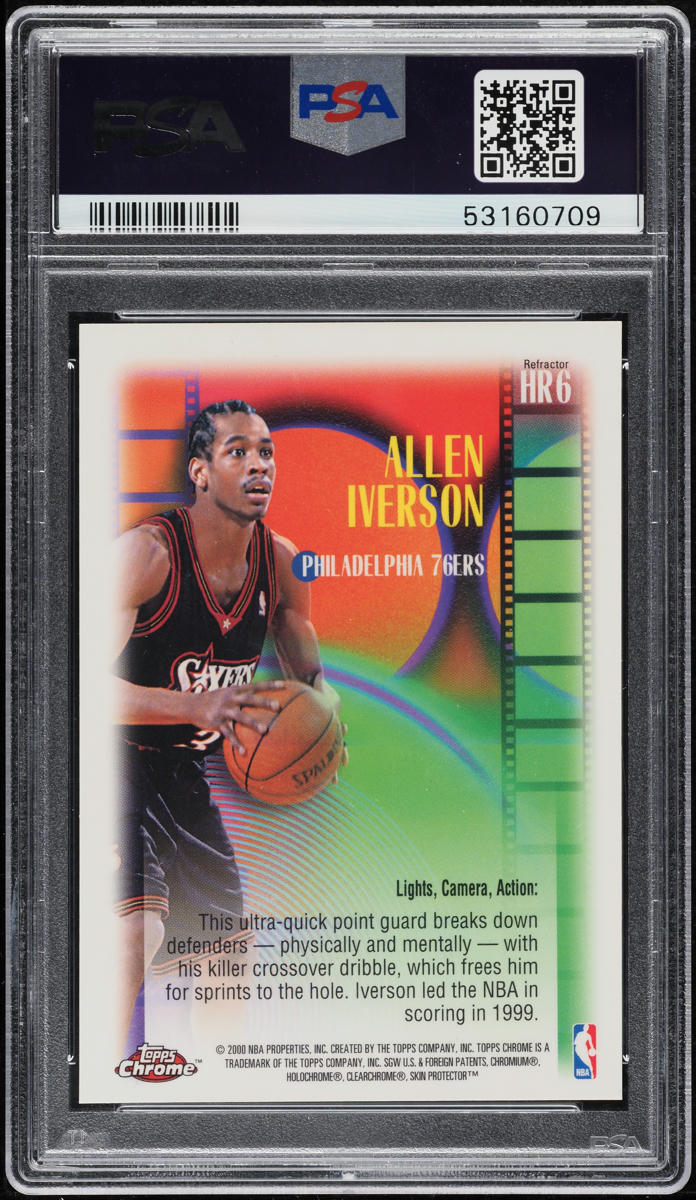 1999 Topps Chrome Highlight Reels Refractor Allen Iverson #HR6 PSA 10 GEM MINT