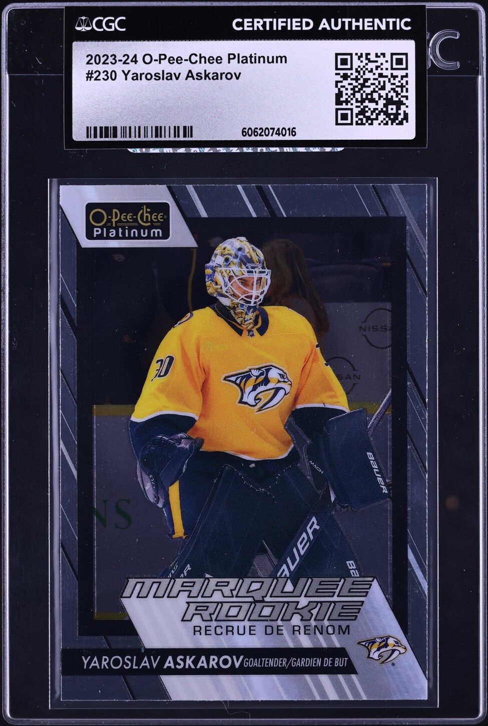 2023 O-Pee-Chee Platinum Yaroslav Askarov ROOKIE #230 CGC AUTH