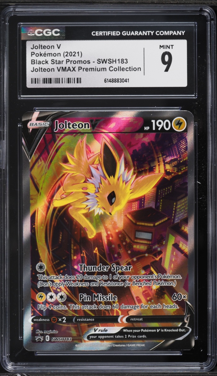 2021 Pokemon Sword & Shield Promo VMAX Premium Collection Alt Art Jolteon V #SWSH183 CGC 9 MINT