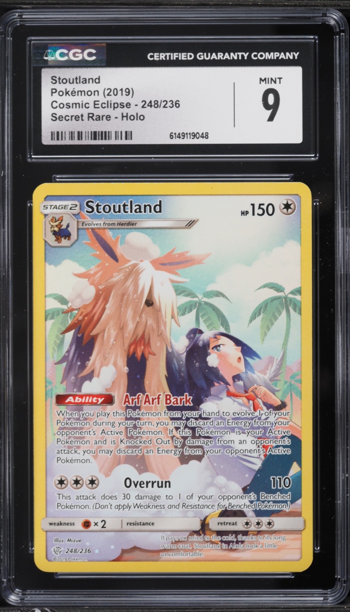 2019 Pokemon Sun & Moon Cosmic Eclipse Full Art Stoutland #248 CGC 9 MINT