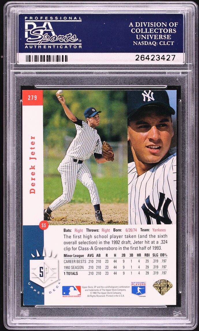 1993 SP Foil Derek Jeter ROOKIE #279 PSA 8.5 NM-MT+