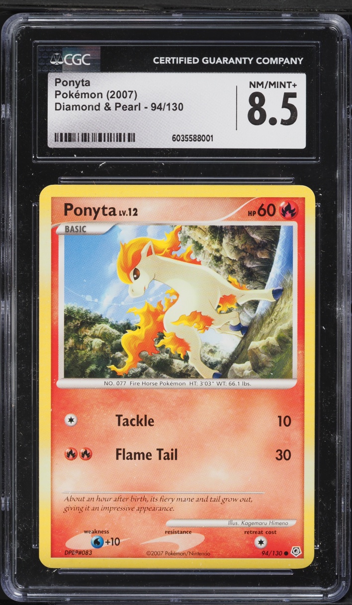 2007 Pokemon Diamond & Pearl Ponyta #94 CGC 8.5 NM-MT+