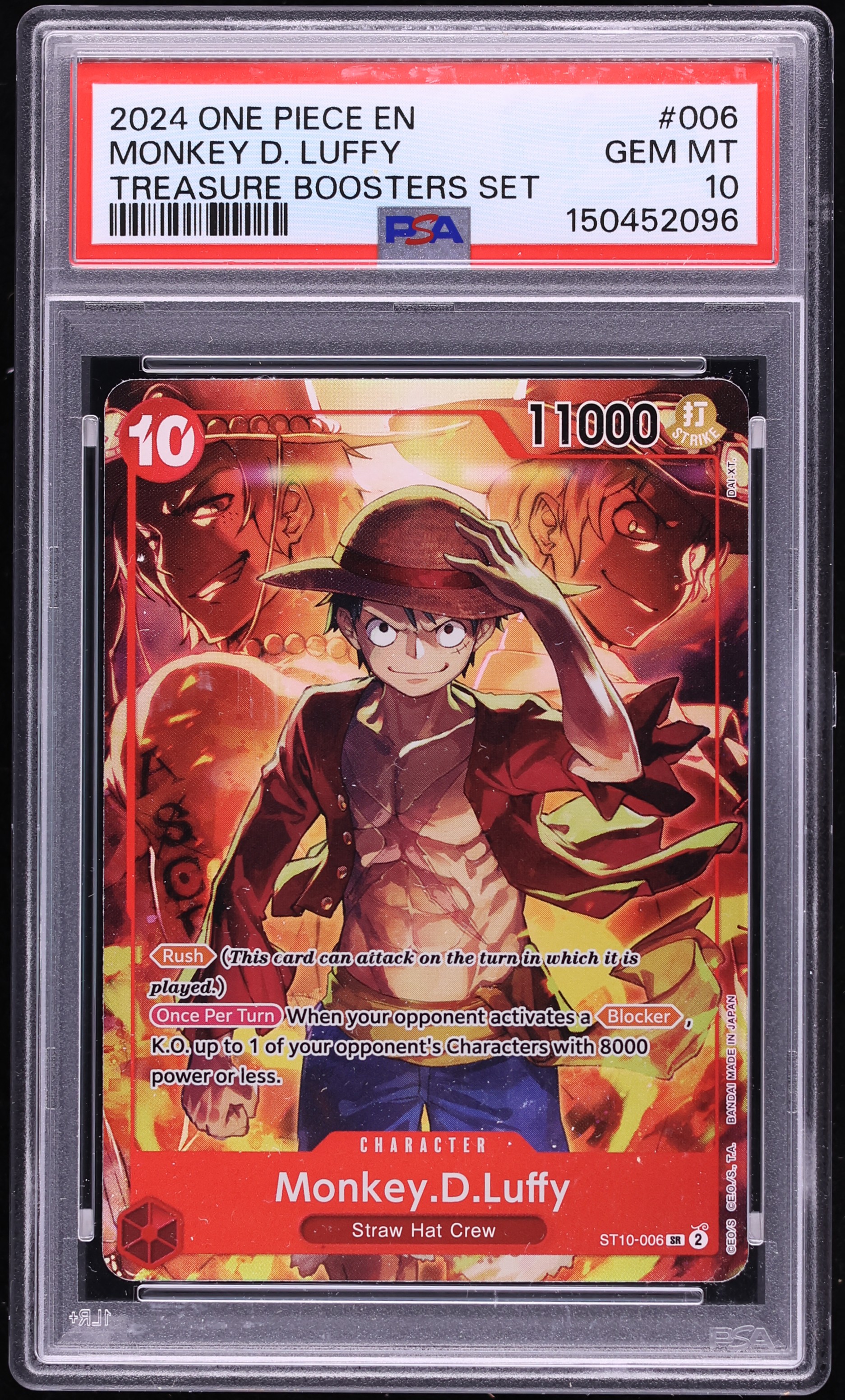 2024 One Piece Treasure Booster Set SR Monkey D. Luffy #ST10-006 PSA 10 GEM MINT