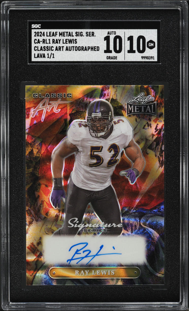 2024 Leaf Metal Signature Series Classic Art Lava Ray Lewis AUTO 1/1 ...