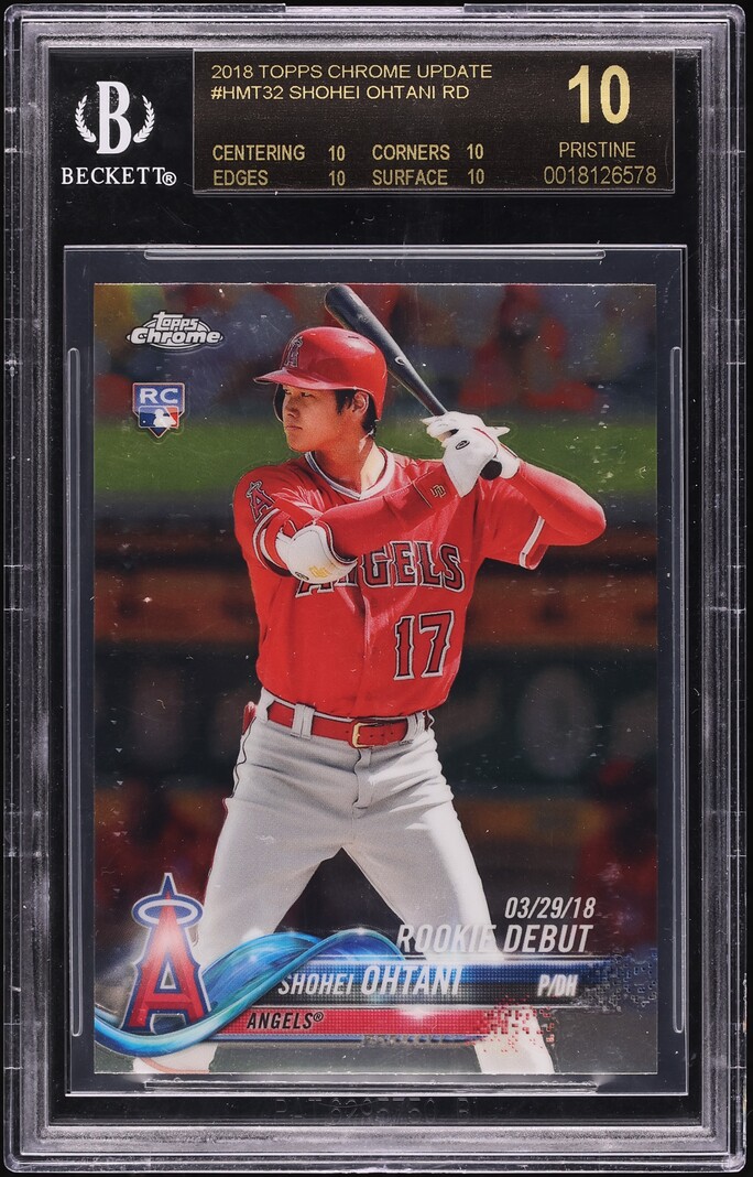 2018 Topps Chrome Update Shohei Ohtani ROOKIE #HMT32 BGS 10 PRISTINE, BLACK LABEL