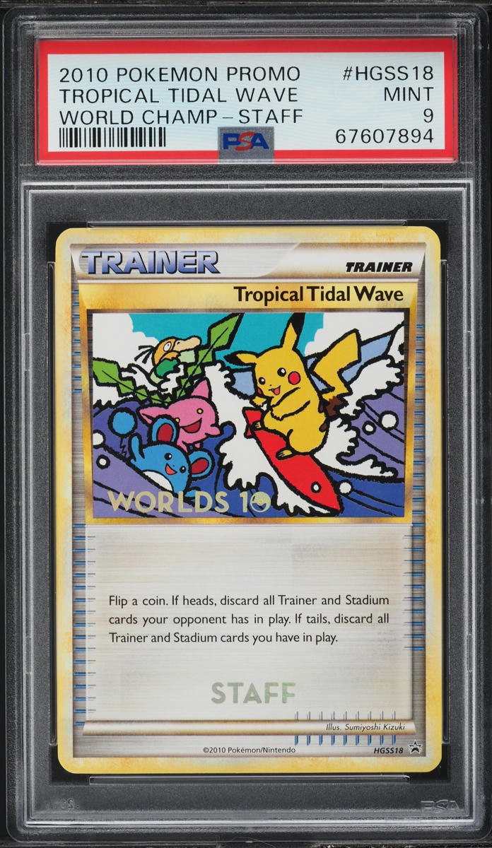 2010 Pokemon World Championships Promo Staff Tropical Tidal Wave #HGSS18 PSA 9