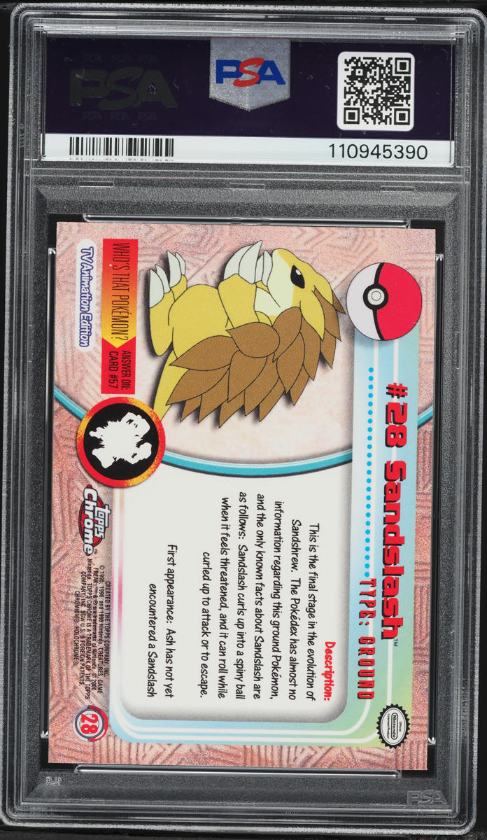 2000 Topps Chrome Pokemon Series 1 Sandslash #28 PSA 10 GEM MINT