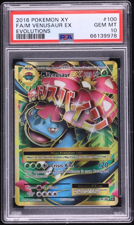 2016 Pokemon XY Evolutions Full Art M Venusaur EX #100 PSA 10 GEM MINT