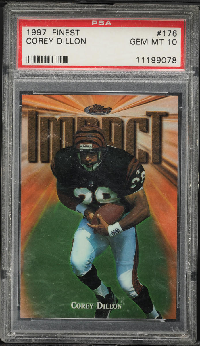 1997 Finest Football Corey Dillon ROOKIE #176 PSA 10 GEM MINT