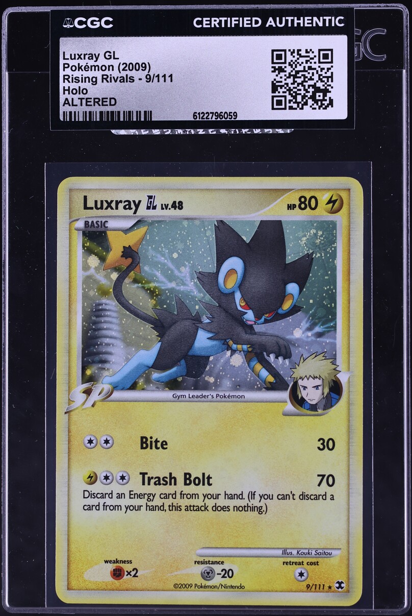2009 Pokemon Platinum Rising Rivals Holo Luxray GL #9 CGC ALTERED AUTH
