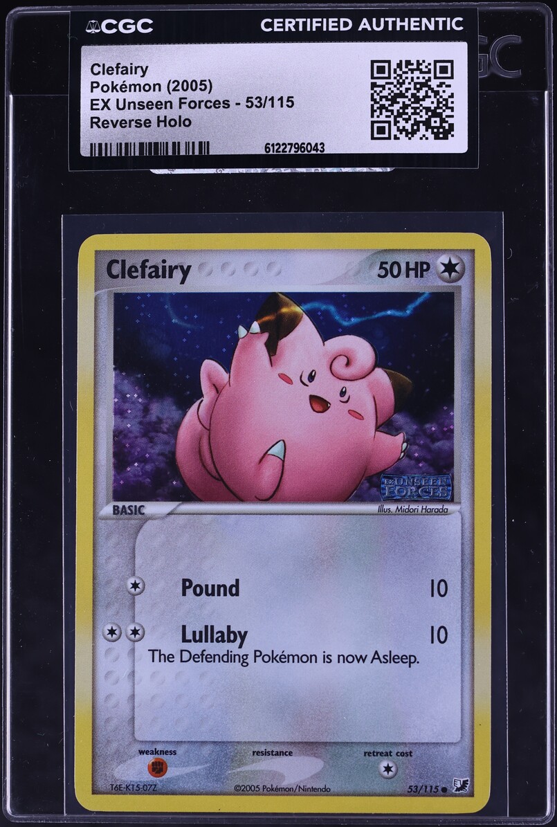 2005 Pokemon EX Unseen Forces Reverse Holo Clefairy #53 CGC AUTH