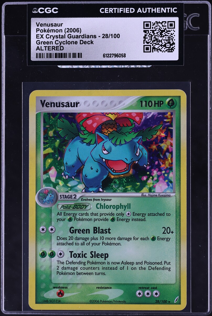 2006 Pokemon EX Crystal Guardians Holo Venusaur #28 CGC ALTERED AUTH