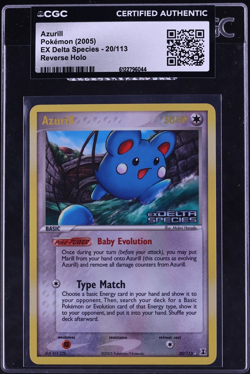 2005 Pokemon EX Delta Species Reverse Holo Azurill #20 CGC AUTH