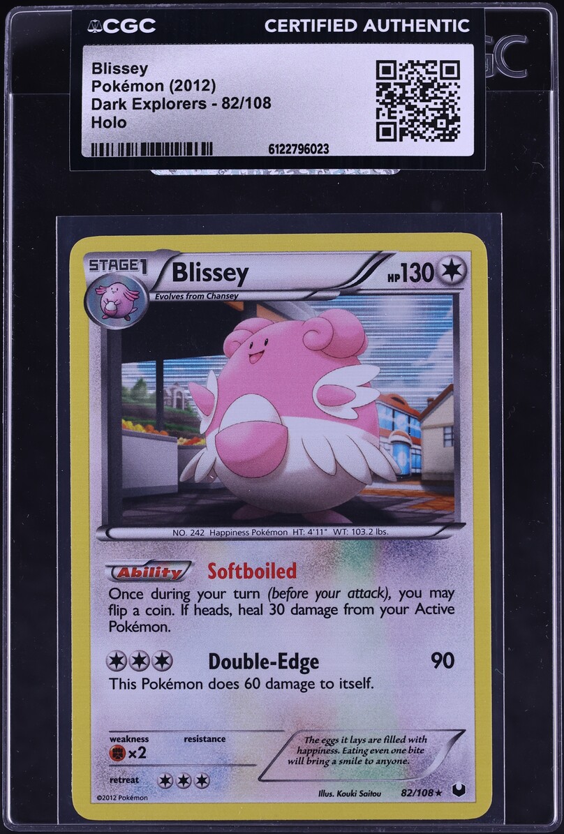 2012 Pokemon Black & White Dark Explorers Holo Blissey #82 CGC AUTH
