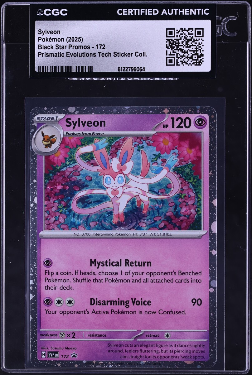 2025 Pokemon Scarlet & Violet Promo Prismatic Evolutions Tech Sylveon #172 CGC AUTH