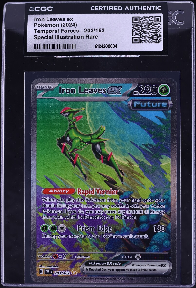 2024 Pokemon Scarlet & Violet Temporal Forces SIR Iron Leaves ex #203 CGC AUTH