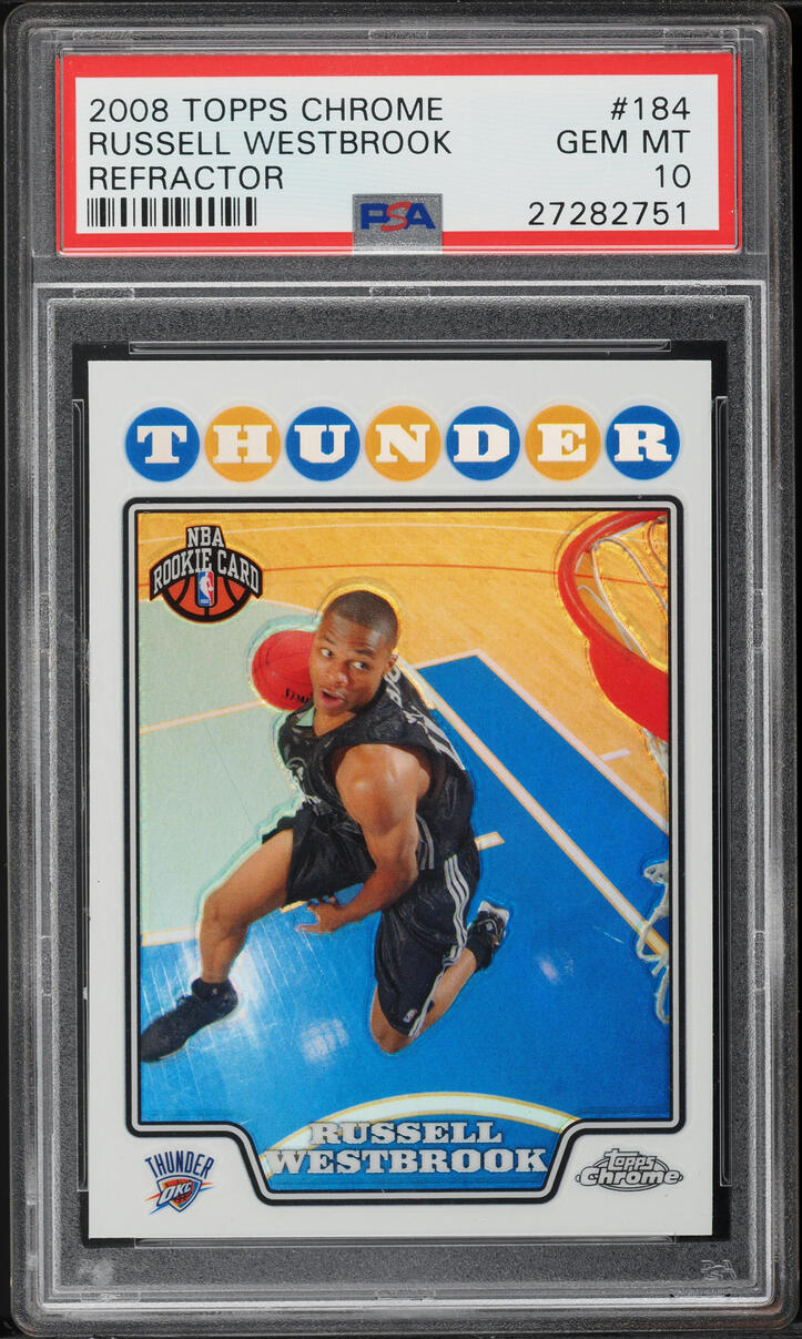 2008 Topps Chrome Refractor Russell Westbrook ROOKIE #184 PSA 10 GEM MINT