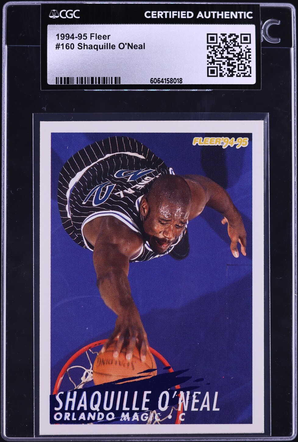 1994 Fleer Basketball Shaquille O'Neal #160 CGC AUTH