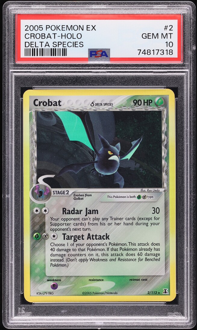 2005 Pokemon EX Delta Species Holo Crobat #2 PSA 10 GEM MINT