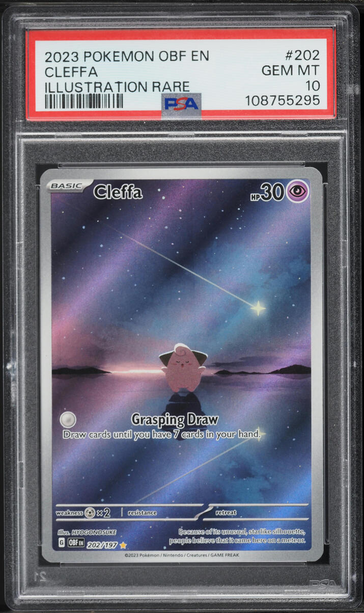 2023 Pokemon Scarlet & Violet Obsidian Flames IR Cleffa #202 PSA 10 GEM MINT