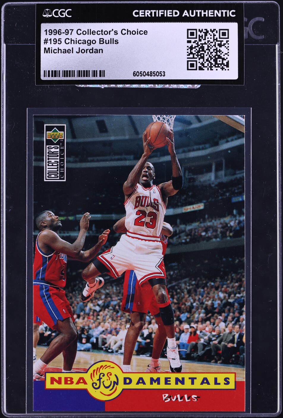 1996 Collector's Choice Chicago Bulls w/ Michael Jordan #195 CGC AUTH