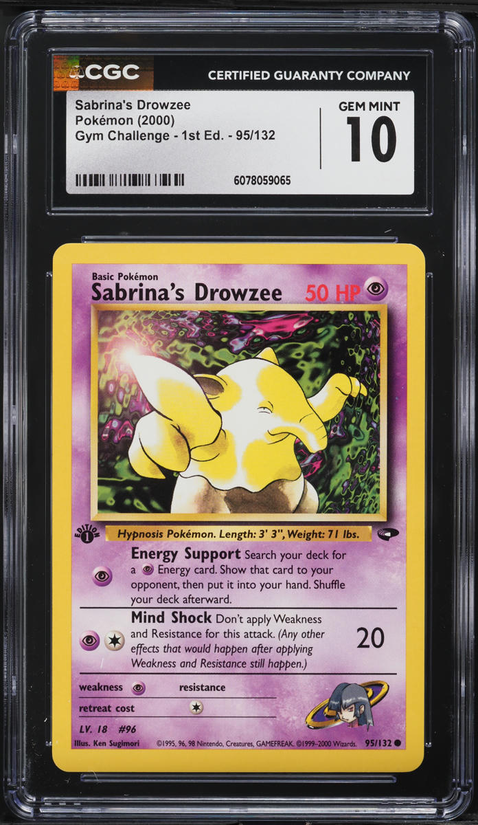 2000 Pokemon Gym Challenge 1st Edition Sabrina's Drowzee #95 CGC 10 GEM MINT