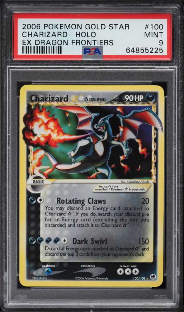 2006 Pokemon EX Dragon Holo Charizard Gold Star #100 PSA 9 MINT