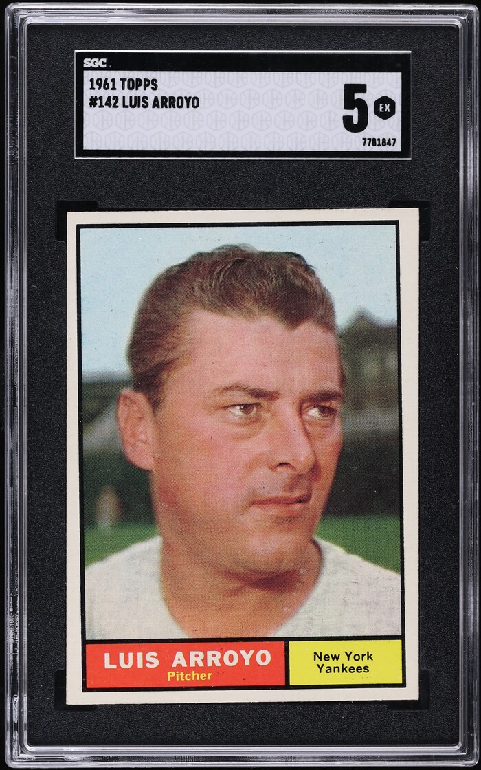 1961 Topps Luis Arroyo #142 SGC 5 EX