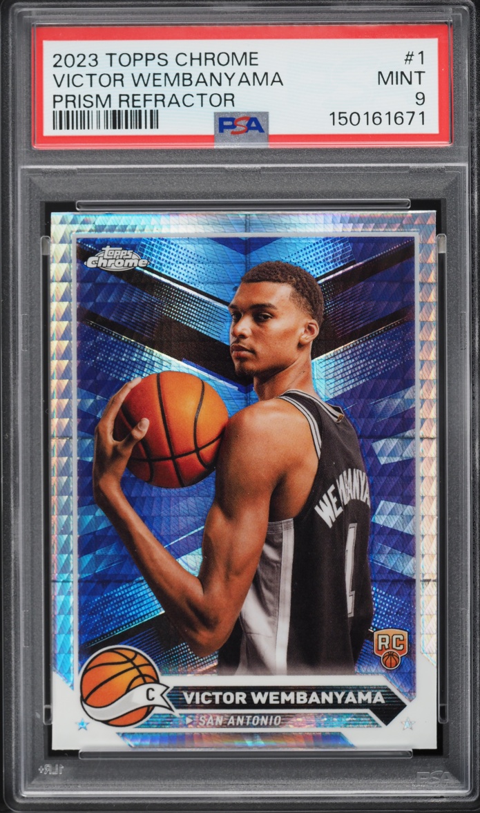 2023 Topps Chrome Prism Refractor Victor Wembanyama ROOKIE #1 PSA 9 MINT