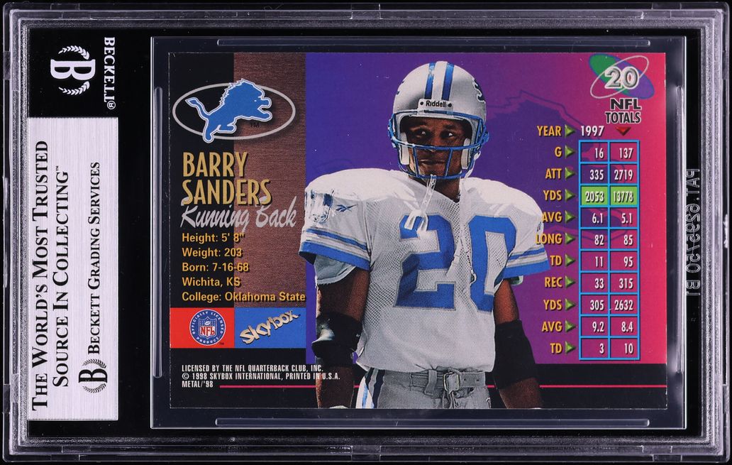 1998 Metal Universe Barry Sanders #20 BGS 7.5 NRMT+