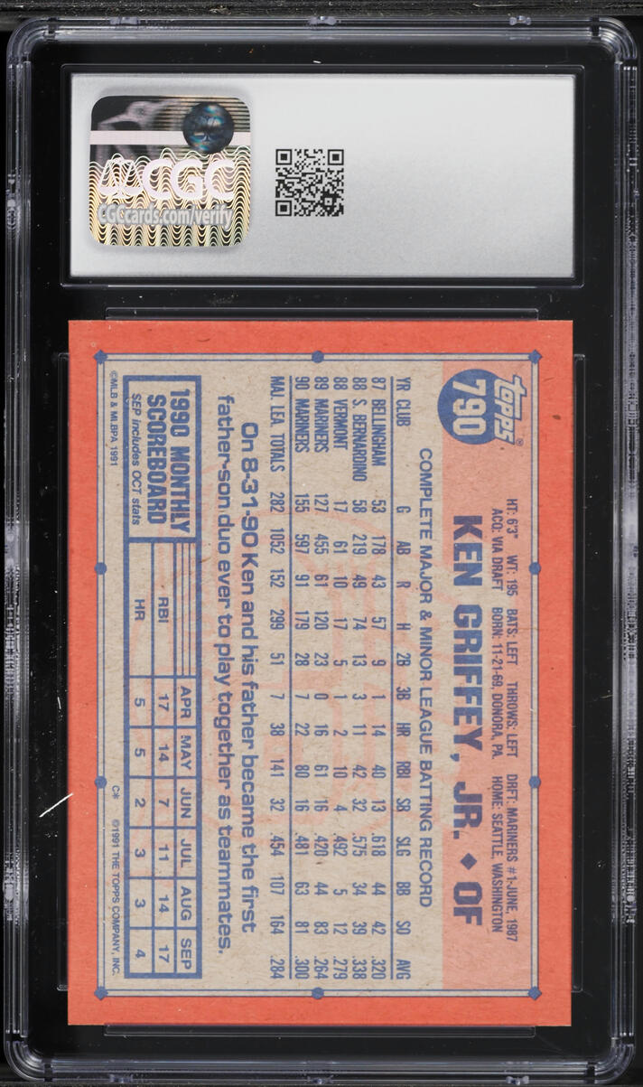 1991 Topps Desert Shield Ken Griffey Jr. #790 CGC 8 NM-MT