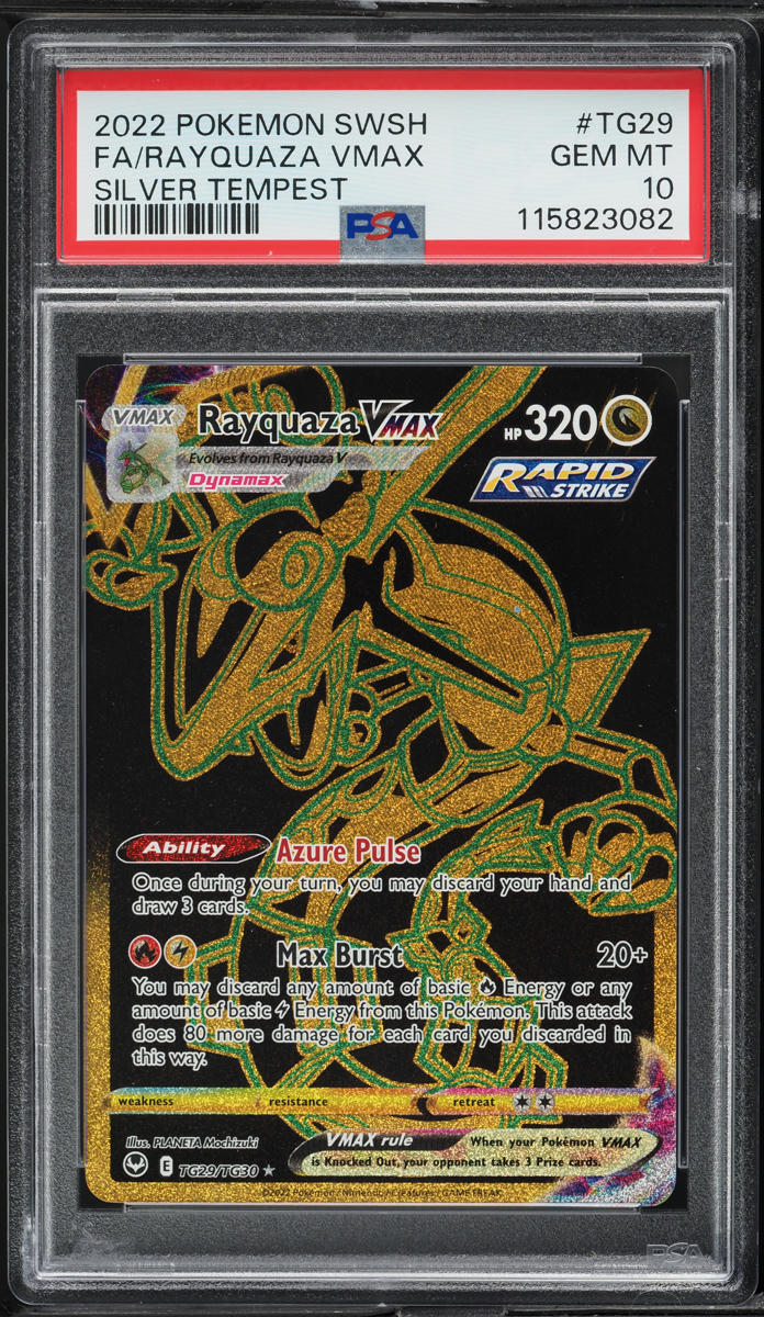 2022 Pokemon SWSH Silver Tempest Full Art Rayquaza VMAX #TG29 PSA 10 GEM MINT