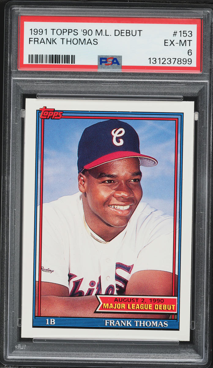 1991 Topps '90 M.L. Debut Frank Thomas ROOKIE #153 PSA 6 EXMT