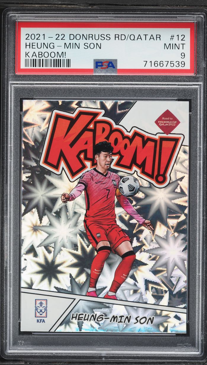 2021 Donruss Road To Qatar Kaboom! Heung-Min Son #12 PSA 9 MINT