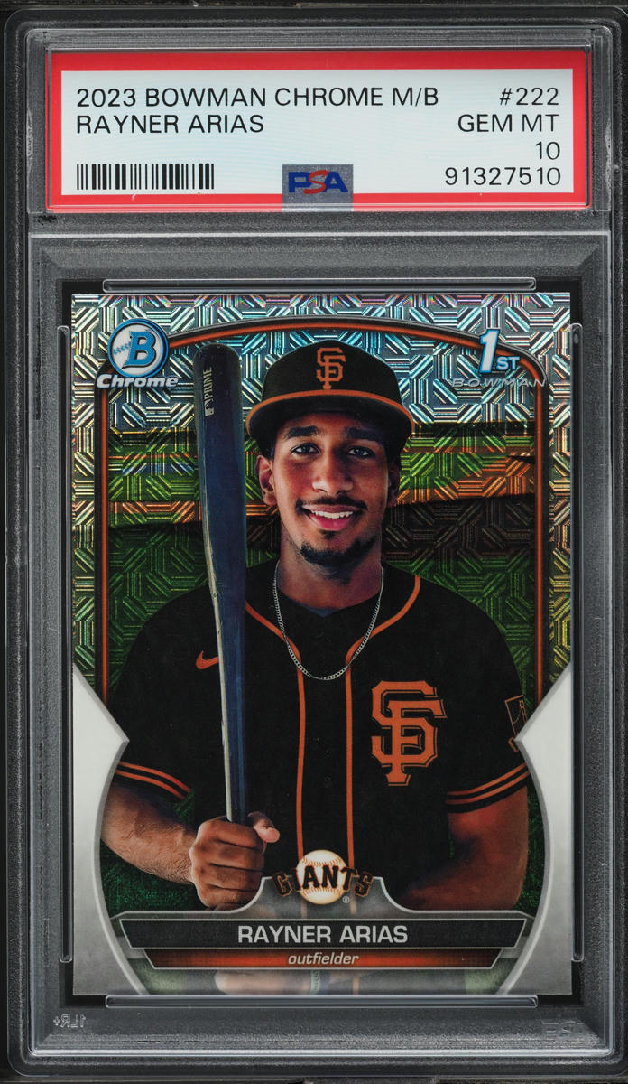 2023 Bowman Chrome Mega Box Rayner Arias PROSPECT #222 PSA 10 GEM MINT