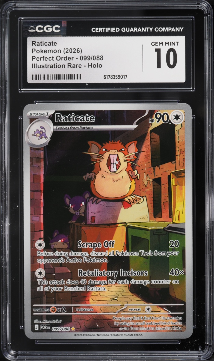 2026 Pokemon Mega Evolution Perfect Order IR Raticate #99 CGC 10 GEM MINT