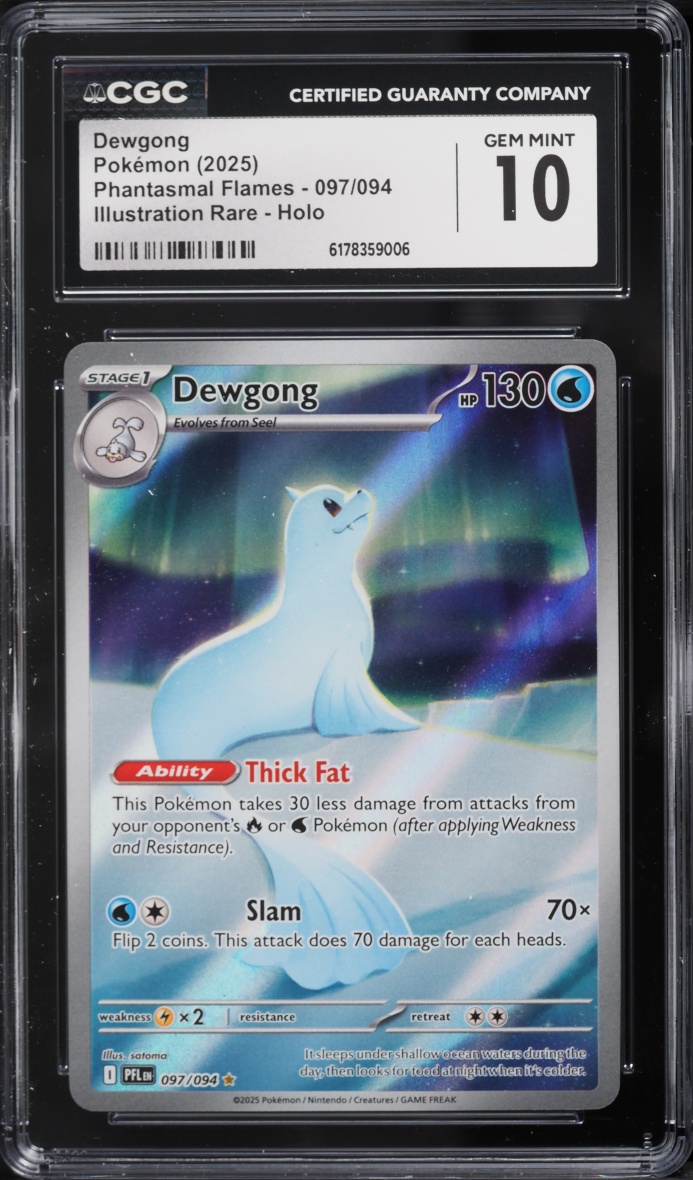 2025 Pokemon Mega Evolution Phantasmal Flames IR Dewgong #97 CGC 10 GEM MINT