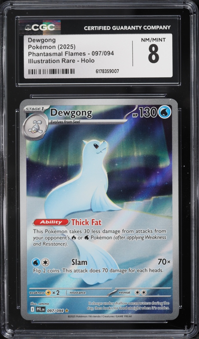 2025 Pokemon Mega Evolution Phantasmal Flames IR Dewgong #97 CGC 8 NM-MT