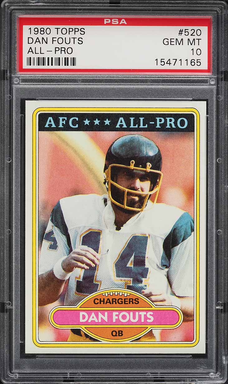 1980 Topps Football Dan Fouts ALL-PRO #520 PSA 10 GEM MINT