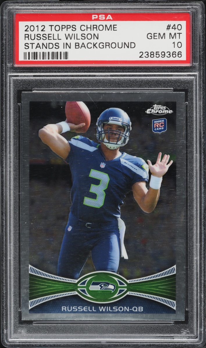 2012 Topps Chrome Stands In Background Russell Wilson ROOKIE #40 PSA 10 GEM MINT
